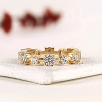 Round with Hexagon Lab Grown Diamond Full Eternity Band