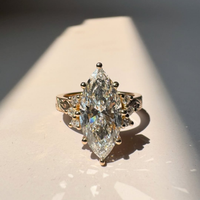 Vintage Marquise Moissanite Diamond Wedding Bridal Ring