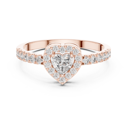 Halo Heart Cut Moissanite Diamond Wedding Ring For Women