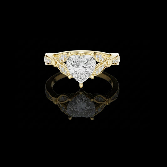 1.42 CT Stylish Lab Grown Heart Cut Diamond Ring For Every Time
