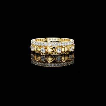 Heart Motif Round Cut Lab Grown Diamond Eternity Wedding Band Ring