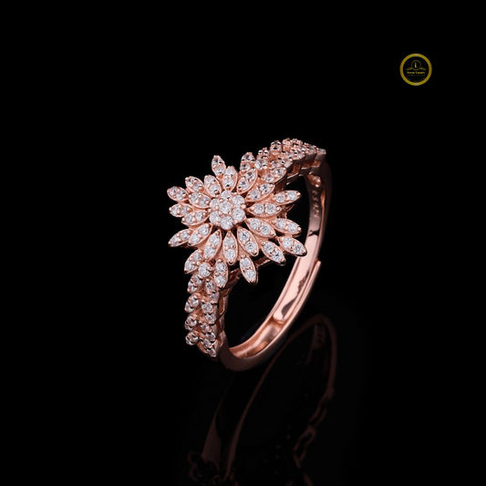 Sun Burst Cluster Round Lab Diamond Anniversary Ring