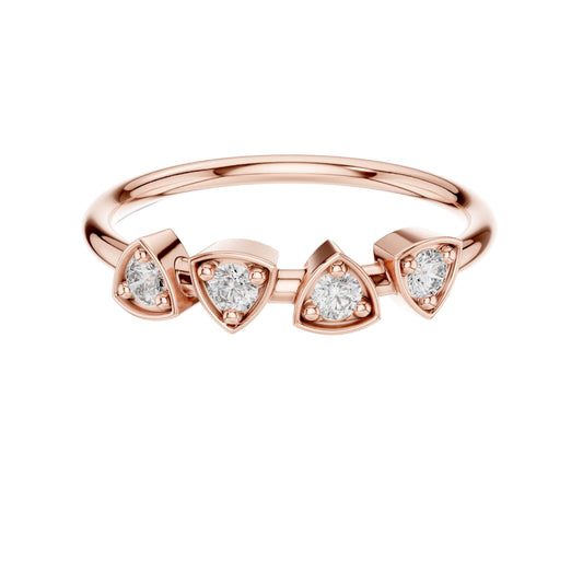 Trillion Cut Bezel  Lab Grown Diamond Band