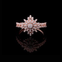Sun Burst Cluster Diamond Moissanite Engagement Ring