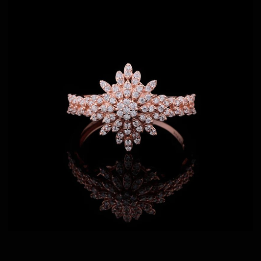 Sun Burst Cluster Round Lab Diamond Anniversary Ring