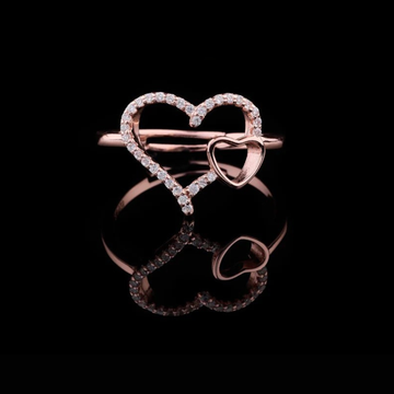 Double Heart Pave Moissanite Diamond Engagement Ring