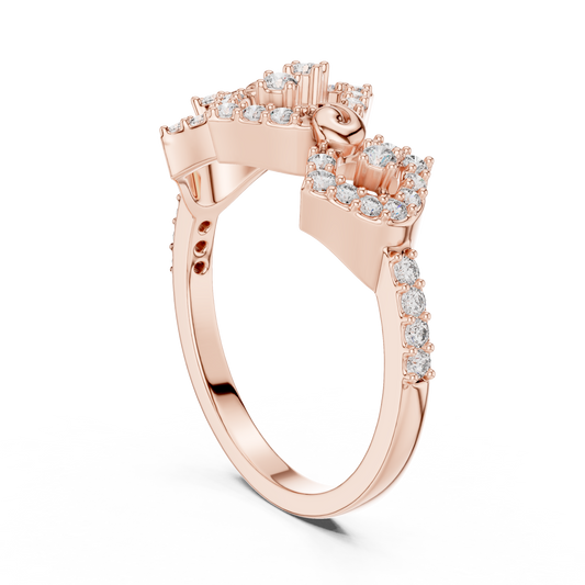 Round Cut Crown Moissanite Diamond Statement Ring