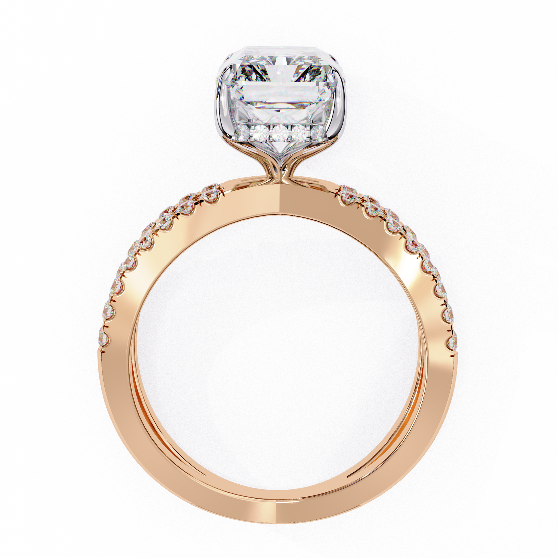 Rose gold ring with a diamond 