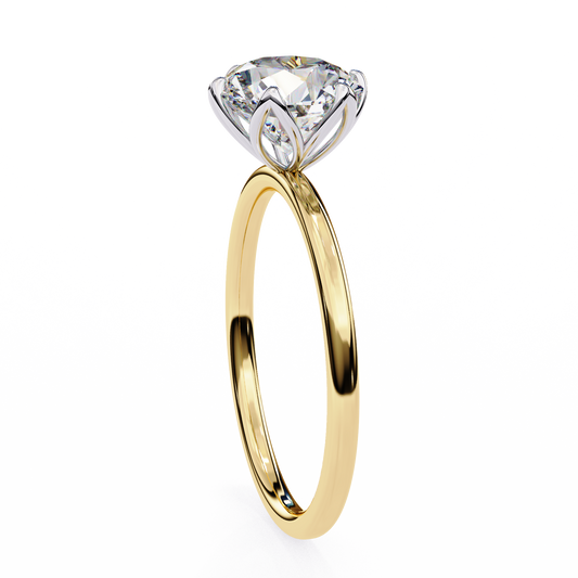 Classic Round Cut Lab Diamond Engagement Ring