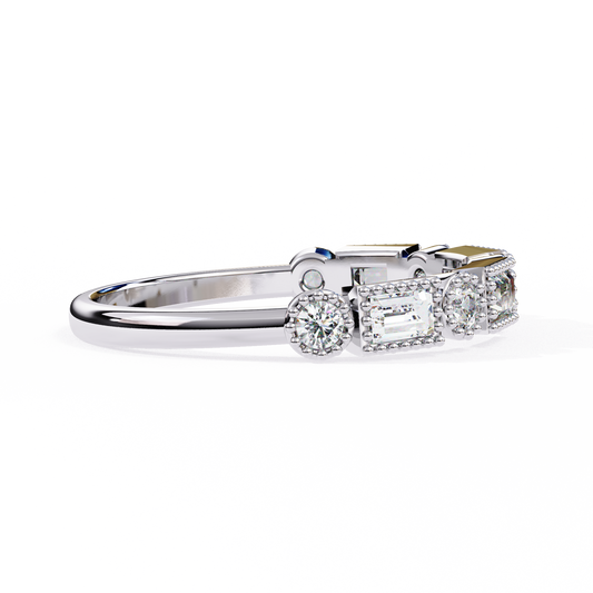 Alternating Baguette and Round Lab Grown Diamond Eternity Band