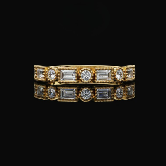 Alternating Baguette and Round Lab Grown Diamond Eternity Band