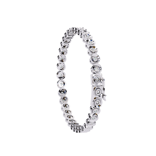 Round Brilliant Lab Diamond Single Row Bezel Bracelet