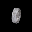 Round Cut Lab Grown Diamond Men's Full Eternity Micro Pave Wedding Band