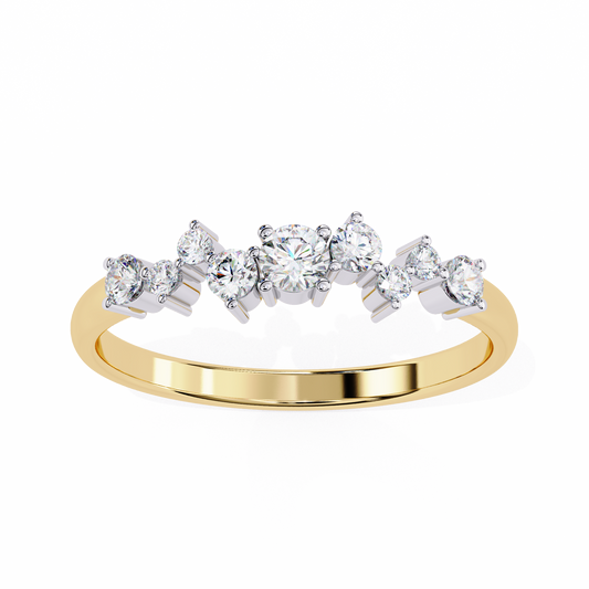 Cluster Round Cut Lab Diamond Wedding Band Eternity Ring