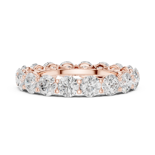 Round Moissanite Diamond Full Eternity Band In Shared Prong Setting