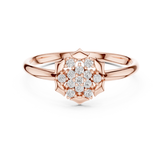 0.078 TCW Elegant Petal Inspired Bloom Design with Brilliant Round Cut Lab Diamonds