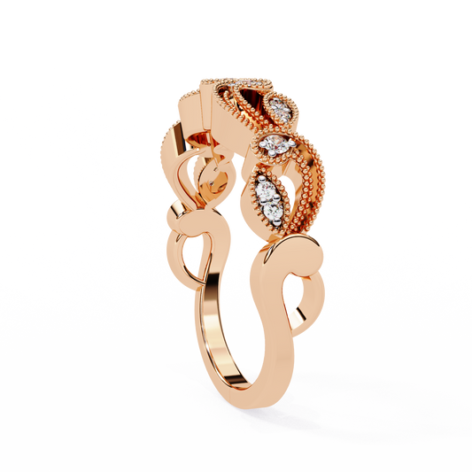 Vintage Inspire Filigree Work Lab Grown Diamond Ring