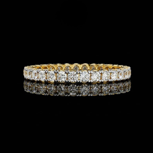 0.99 TCW Lab Grown Full Eternity Diamond Classic Round Cut Wedding Band For Her