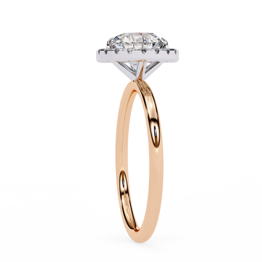Round Brilliant Halo Moissanite Diamond Ring