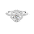Round Moissanite Diamond Halo Pave Engagement Ring