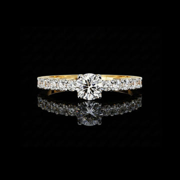 0.37 CT Glamorous Round Cut Moissanite Diamond Perfect Ring Anniversary Gift for Her
