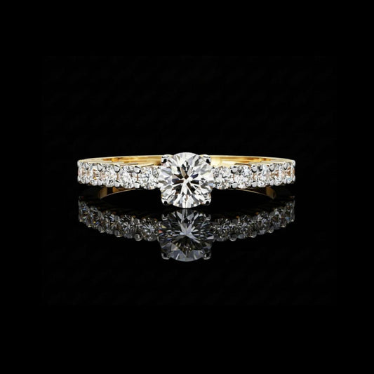0.37 CT Glamorous Round Cut Moissanite Diamond Perfect Ring Anniversary Gift for Her