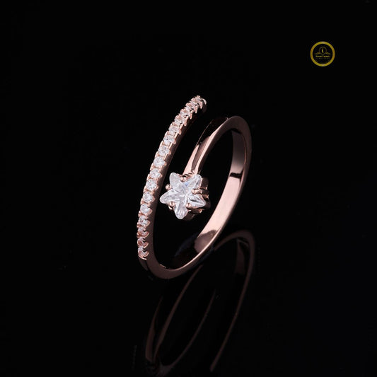 Floral Bypass Pave Solitaire Lab Grown Engagement Ring