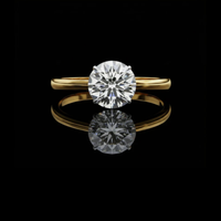 1.30 TCW Minimalist Round Cut Lab Grown Diamond Ring Elegant Styles For Women
