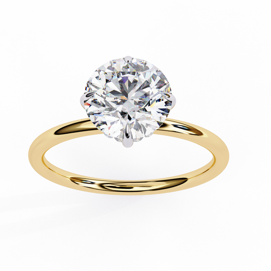 Women's Four Prong Round Cut Moissanite Diamond Solitaire Ring