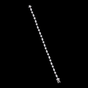3.3 TCW Luxurious White Gold Moissanite Diamond Tennis Bracelet Featuring a Seamless Line Of Round Cut