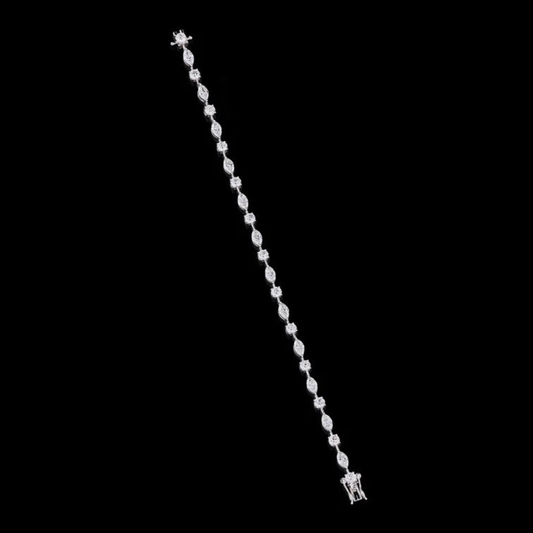 3.3 TCW Luxurious White Gold Moissanite Diamond Tennis Bracelet Featuring a Seamless Line Of Round Cut