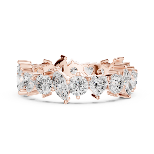 Mixed Shape Cut Lab Grown Diamond Eternity Band with Pear & Marquise