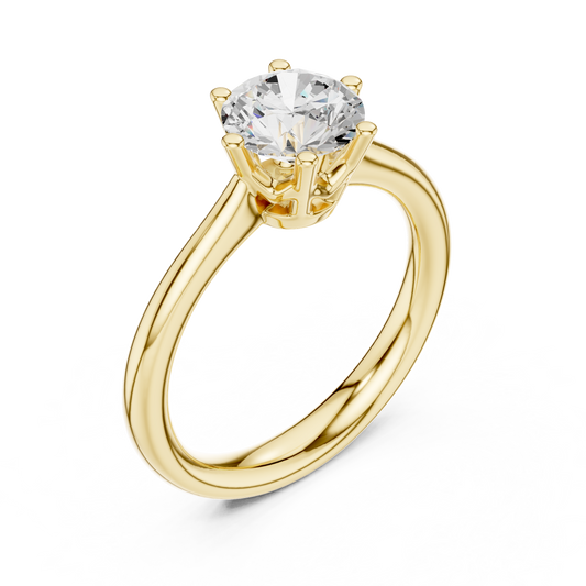 Stunning Round Cut Moissanite Diamond Engagement Ring