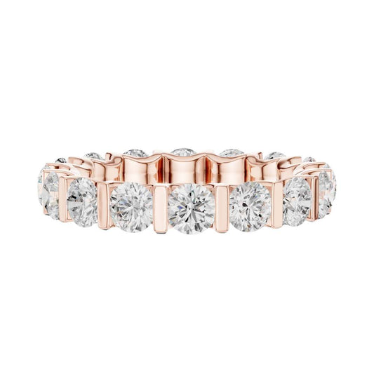 Round Brilliant Cut Lab Grown Diamond U-Prong Eternity Band Ring