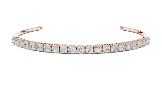 Open Cuff Round Moissanite Diamond Bracelet for Women