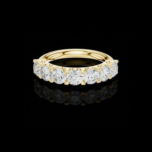 Round Lab Grown Diamond Seven Stone Wedding Band