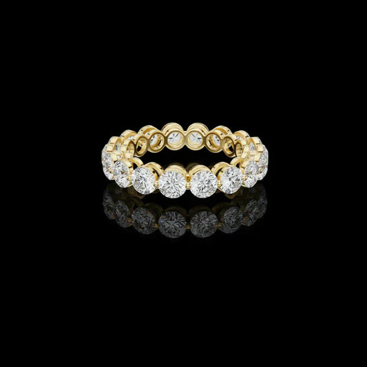 Round Bezel Set Lab Grown Diamond Full Eternity Band