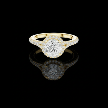 1.00 CT Luxurious Round Cut Halo Ring with Pave Moissanite Diamonds Elegant Sparkling Engagement Ring for Her