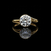 1.29 TCW Unique Custom Brilliant Round Cut Lab Grown Diamond Solitaire Ring for engagement