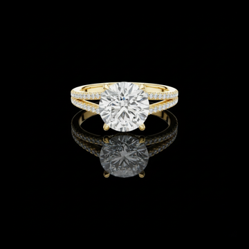 2.50 CT Luxurious Round Cut Lab Grown Diamond Split Shank Pave Setting Ring Shiny Jewelry For Bridal