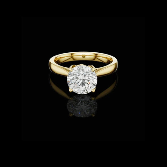 1.5 TCW Moissanite Round Cut Diamond Ring With Sparkling Touch For Propose Day