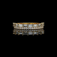 Baguette & Round Cut Lab Grown Diamond Eternity Stacking Band Ring