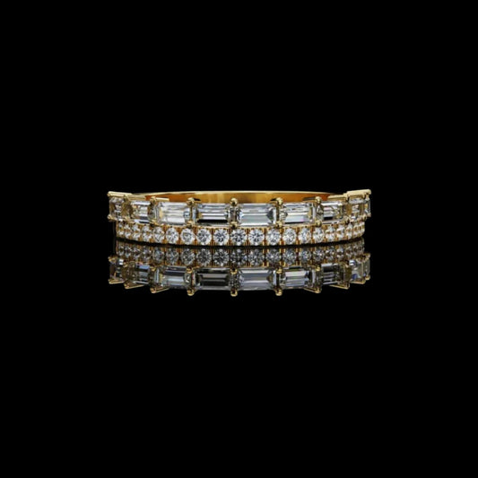 Baguette & Round Cut Lab Grown Diamond Eternity Stacking Band Ring