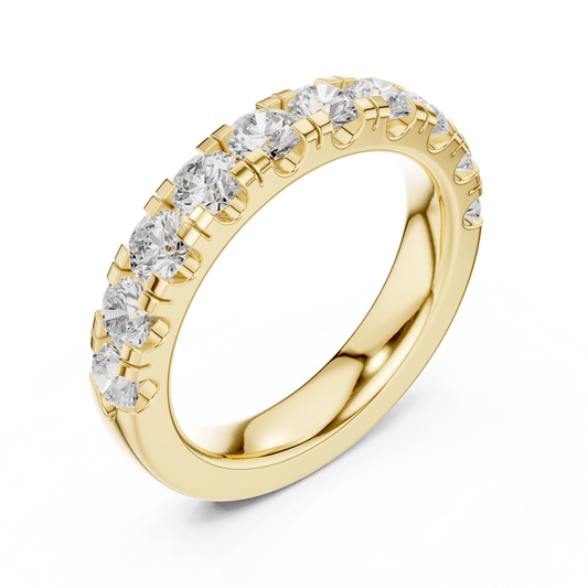 Round Lab Grown Diamond Half Eternity Wedding Band