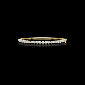 1.98 TCW Iconic Gold Round Lab Grown Diamond Line Bangle Bracelet For Someone Special