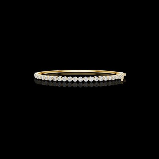 1.98 TCW Iconic Gold Round Lab Grown Diamond Line Bangle Bracelet For Someone Special