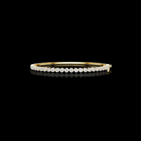 4 MM Slim Round Lab Grown Diamond Hinged Bangle Bracelet for Women