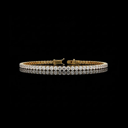 3.89 TCW Tennis Bracelet with Lab Grown Sparkling Round Cut in a Classic Prong Setting