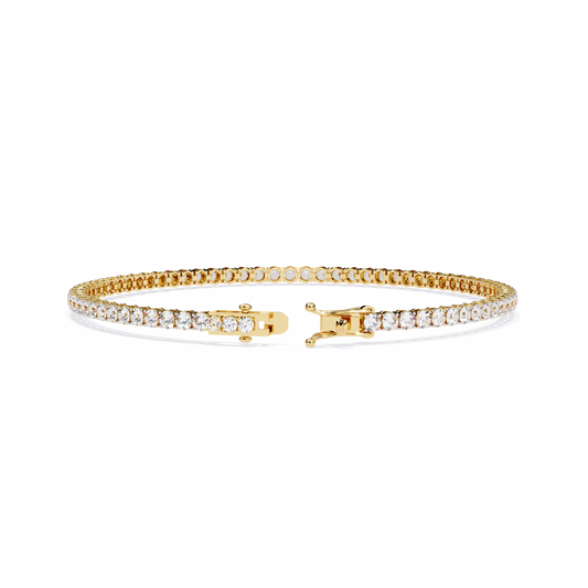 Round Cut Lab Diamond Tennis Bracelet with Sparkling Classic Prong Setting