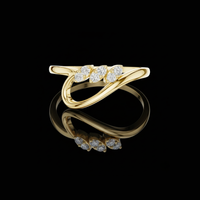 0.09 TCW Elegant Ring with Round Lab Grown Diamonds Modern Curved Band for Women